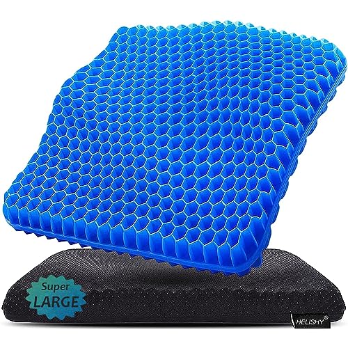 Gulymm Gel Seat Cushion, Office Egg Seat Cushion for Long Sitting, Chair  Pads with Large Size Double Thick Breathable Honeycomb Design, Pressure  Relief, Wheelchair Car Seat Cushion for Relieves Spinal Pain 