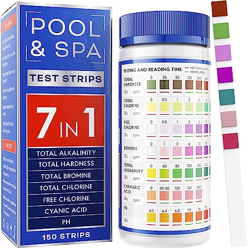 SuperAccurate Swimming Pool and Spa Test Kit - 7-in-1 Pool Water Testing Strips