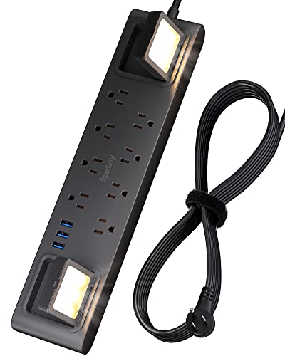 SUPERDANNY Surge Protector Power Strip with 8 Outlets and 3 USB Ports