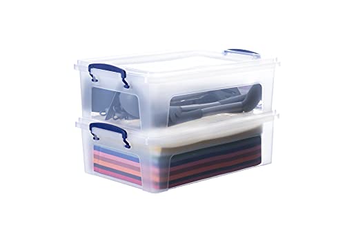 Superio 10 Qt Plastic Storage Bins with Lids and Latches, 2 Pack