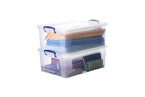 Superio 22 Qt Clear Plastic Storage Bins with Lids and Latches