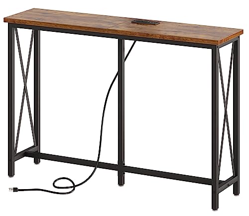 SUPERJARE Console Table with Outlet & USB Ports