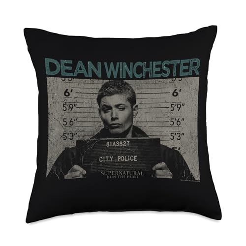 Supernatural Dean Mug Shot Throw Pillow, 18x18, Multicolor