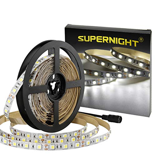 White LED Light Strip 16.4 Ft 6000K Daylight Waterproof Tape