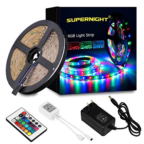 Color Changing LED Strip Light, 16.4ft, 300 LEDs, Remote Control - SUPERNIGHT