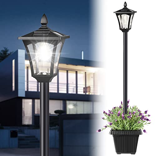 Aluminum Outdoor Lamp Post Birdcage, Hardwired Street Light Post for  Outside, 3-Head Pole Light Modern Lamp Post Outdoor Lighting with Clear  Glass