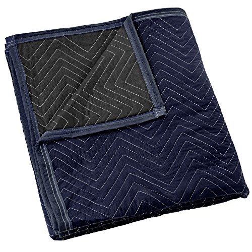 Sure-Max Professional Quilted Moving Blanket - Navy Blue and Black