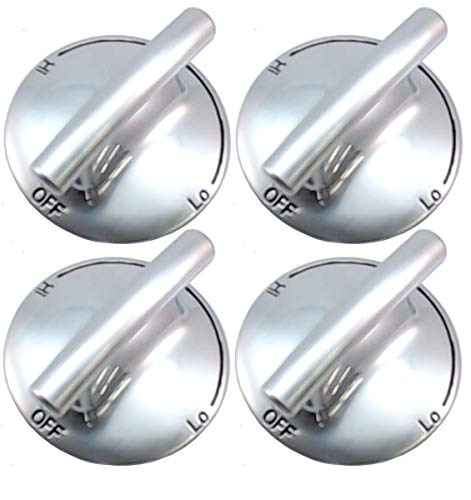 Surface Burner Knobs Chrome Plated Plastic Ring with Nonslip Grip