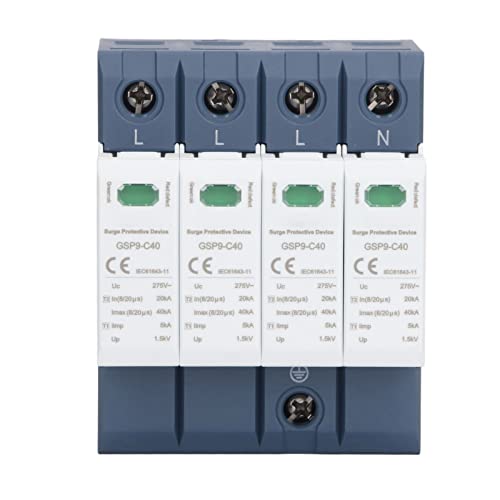 Surge Protection Device, 275V DC Photovoltaic Surge Protector Remote Alarm Terminal Fast Response Time for Power Line Systems