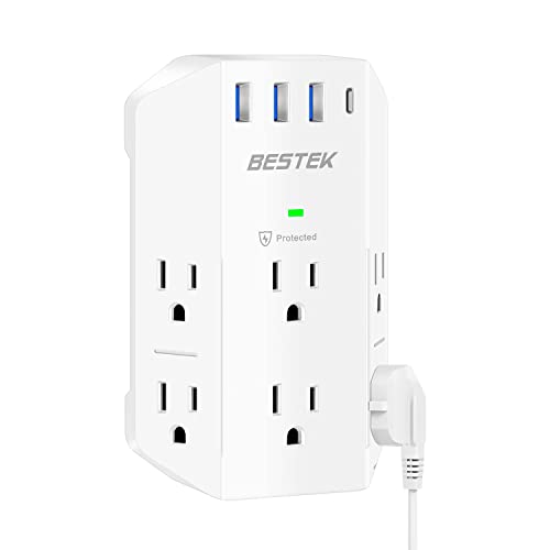 6-Outlet Surge Protector with 4 USB Ports, BESTEK 2100 Joules Power Strip