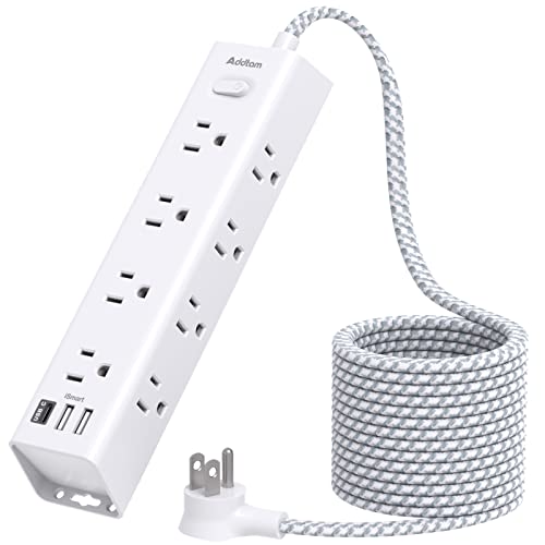 Addtam 12-Outlet Power Strip with 3 USB Ports & 10ft Cord