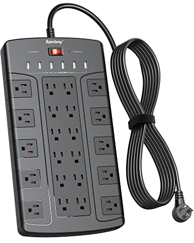 22-Outlet Surge Protector Power Strip with USB by SUPERDANNY