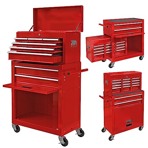 8-Drawer Rolling Tool Chest with Lockable Organizer Drawers
