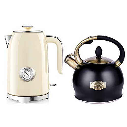 SUSTEAS 2.64 Quart Tea Kettle and Electric Kettle with Thermometer