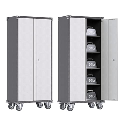 SUXXAN Metal Storage Cabinet with Wheels
