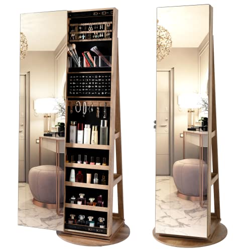 Swivel Jewelry Cabinet with Full Length Mirror
