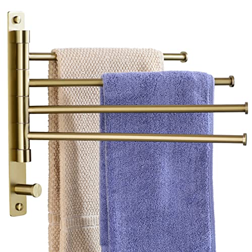 Swivel Towel Bar with 4 Arm Swing Towel Rack