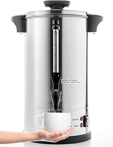 Elite Gourmet CCM-035 Maxi-Matic 30 Cup Stainless Steel Coffee Urn  Removable Filter For Easy Cleanup, Two Way Dispenser with Cool-Touch  Handles