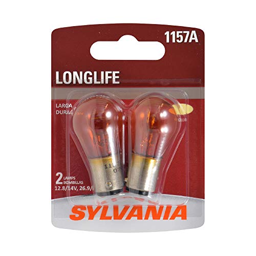 SYLVANIA - 1157A Long Life Miniature - Amber Bulb, Ideal for Park and Turn Lights (Contains 2 Bulbs)