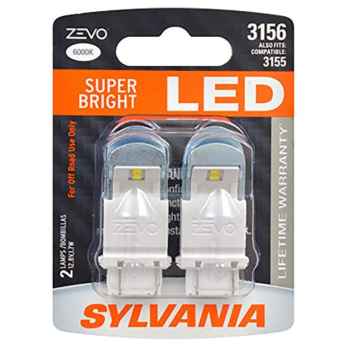SYLVANIA 3156 ZEVO LED White Bulbs - Perfect for Daytime Running and Reverse