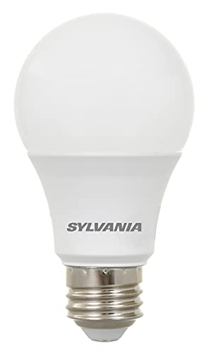 SYLVANIA A19 LED Light Bulb, 9W, 60W Equivalent, Dimmable, 800 Lumens, Frosted, 3000K, White - 1 Pack (40043)