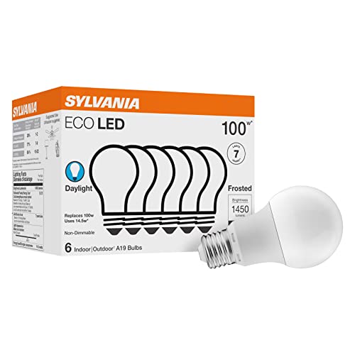 SYLVANIA ECO LED Light Bulb - Efficient 14.5W, Daylight - 6 Pack