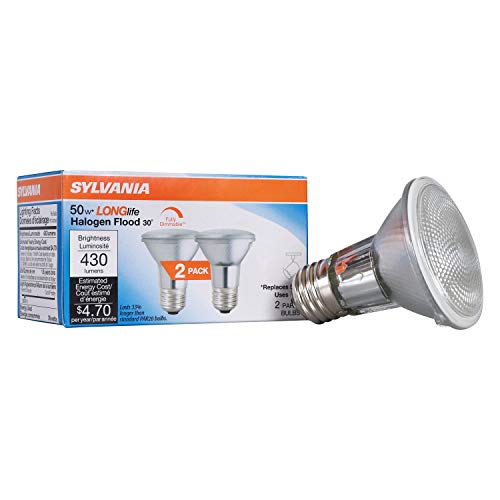 SYLVANIA Halogen 39W PAR20 Reflector Light Bulb, Medium Base, 2800 Warm White, 2 Pack