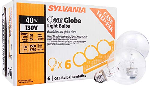 SYLVANIA Incandescent G25 Décor Globe Light Bulb - 6 Pack
