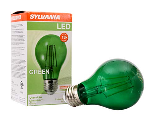 SYLVANIA LED Green Glass Filament A19 Light Bulb