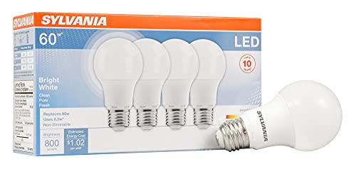 SYLVANIA LED Light Bulb, 60W Equivalent A19, Efficient 8.5W