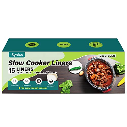 Syntus Large Size Slow Cooker Liners, 15 Pack