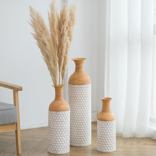 Sziqiqi Rustic White Floor Vases Set