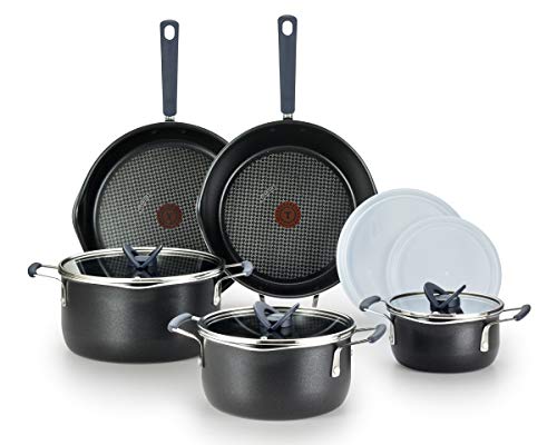 T-fal All-in-One Cookware Set, 10-Piece, Black