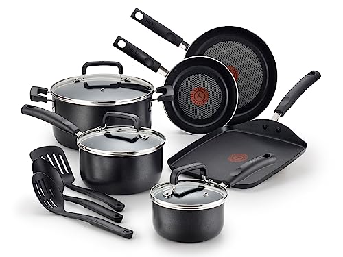 Goodful 12 Piece Cookware Set with Premium Non-Stick Coating, Dishwasher Safe Pots and Pans, Tempered Glass Steam Vented Lids