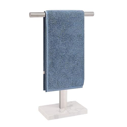 T-Shape Hand Towel Stand for Bathroom with Marble Base
