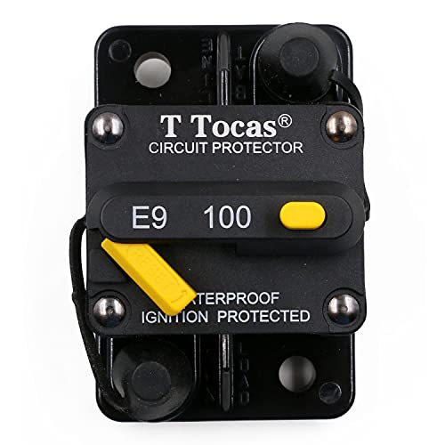 T Tocas Hi-Amp 100A Type III Circuit Breaker with Manual Reset 12V - 48V DC