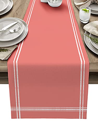 Sunteeny Coral Red 36" Table Runner for Party and Home Decor
