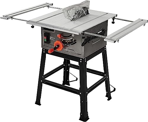 PIONEERWORKS 10inch Portable Table Saw with Stand & Safety Switch