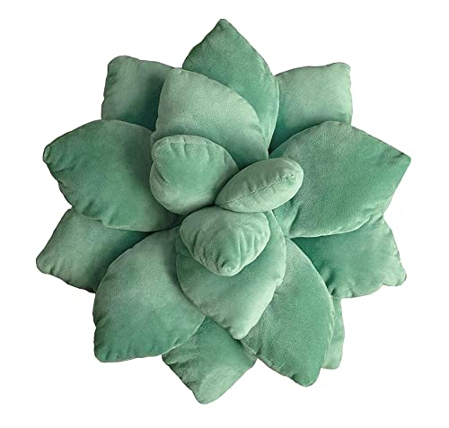 TADESES 3D Succulent Pillow,Cute Pillows,Leaf Pillow,Decorative Throw Pillow,Gifts for Succulent Lovers Or Kids (10 inches, Dark Green)