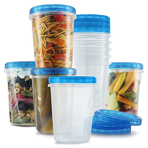 Containers with Lids Leakproof - 40 Pack BPA-Free Plastic Microwaveable Clear Food Storage Container Premium Heavy-Duty Quality, Freezer & Dishwasher