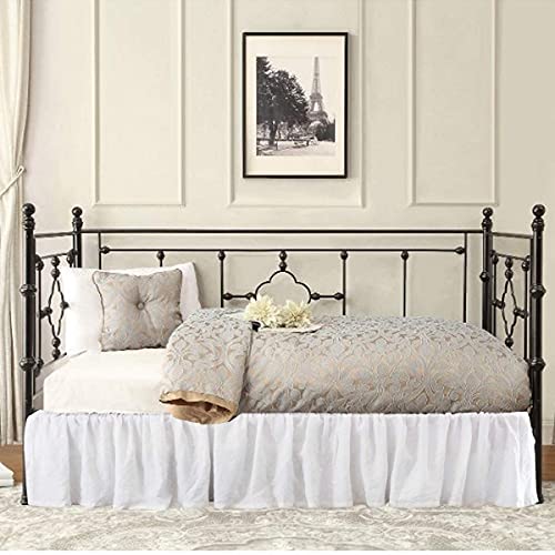 Tailored Ruffled Daybed Skirt with 16 Inch Drop - White