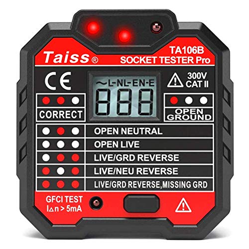 Taiss GFCI Outlet Tester - Advanced Socket Tester for Electrical Safety