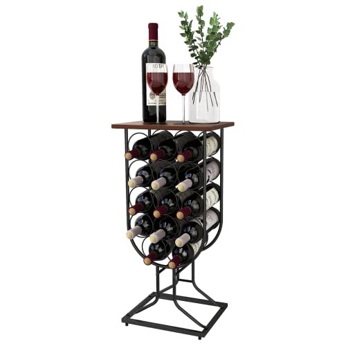 Rustic Wine Stand - Holds 14 Bottles, Floor Decorative Storage