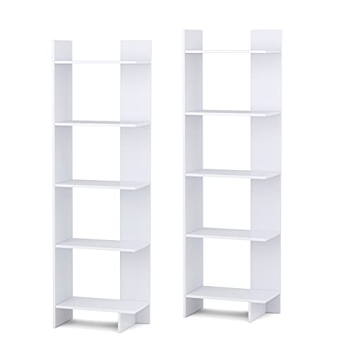 Tangkula 5-Shelf Bookcase - Freestanding Decorative Storage Shelving