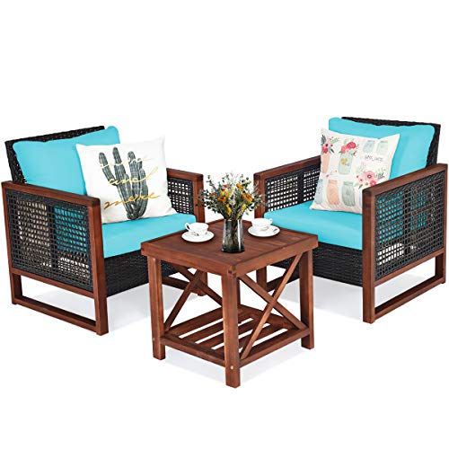 Tangkula Patio Wicker Furniture Set - Rustic Style and Comfort