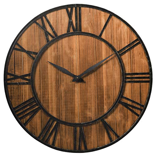 Tangkula Round Wall Clock - Rustic Farmhouse Large Clock