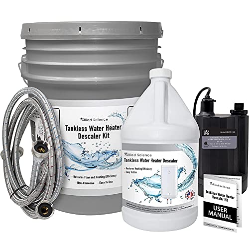 Chromex Tankless Water Heater Flush Kit with Certified Liquid Descaling  Solution and 1/6HP Extra Strength Pump