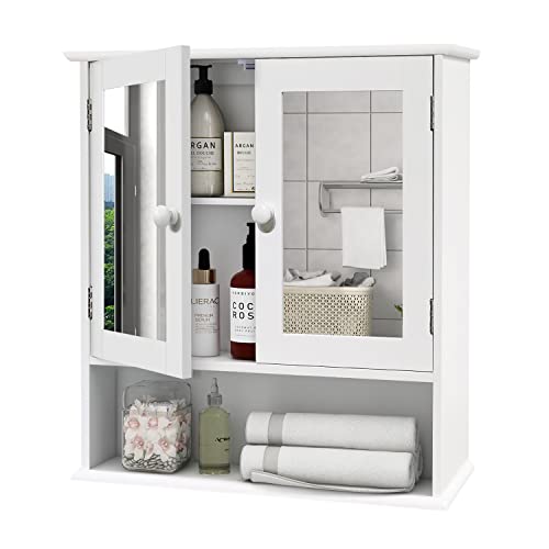 TaoHFE Bathroom Medicine Cabinet with Mirror and Open Shelves