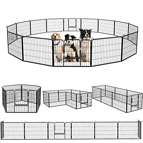 TAVATA Outdoor Heavy Duty Metal Dog Playpen/Fence with Doors
