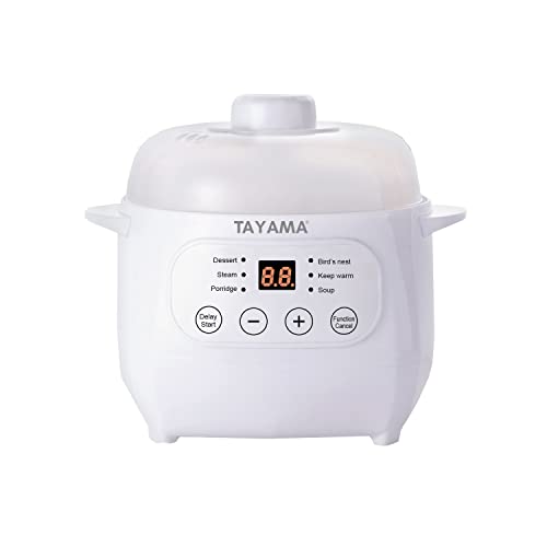TAYAMA 1 Qt. White Mini Ceramic Stew Cooker